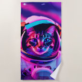 Astronautenkatze Strandtuch (Vorderseite)