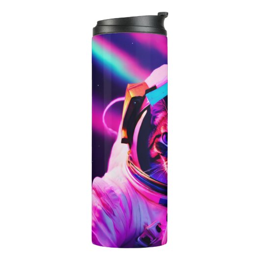Astronautenkatze Thermosbecher (Nach links gedreht)