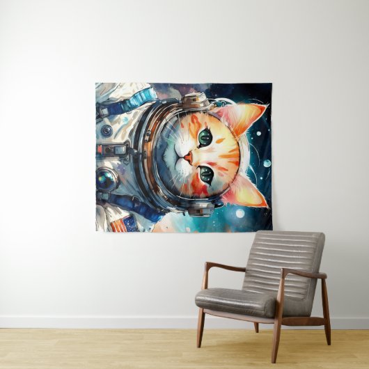 Astronautenkatze Wandteppich (Beispiel (Horizontal))