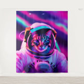 Astronautenkatze Wandteppich (Vorderseite)