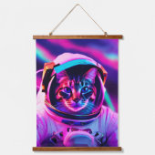 Astronautenkatze Wandteppich Mit Holzrahmen (Vorderseite)