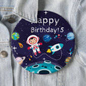 Astronautenkind auf dem Mond, mit Monogramm Name Button (Beispiel)