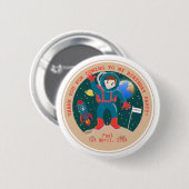 Astronautenkind auf der Mond-Geburtstagsparty Button (Vorne & Hinten)