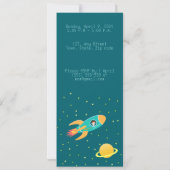 Astronautenkind auf der Mond-Geburtstagsparty Einladung (Rückseite)