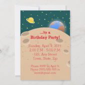 Astronautenkind auf der Mond-Geburtstagsparty Einladung (Rückseite)