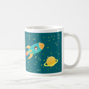 Astronautenkind auf der Mond-Geburtstagsparty Kaffeetasse