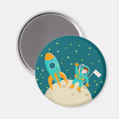 Astronautenkind auf der Mond-Geburtstagsparty Magnet (Vorderseite/Rückseite)