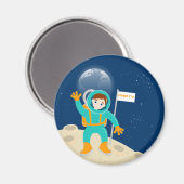 Astronautenkind auf der Mond-Geburtstagsparty Magnet (Vorderseite/Rückseite)