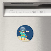 Astronautenkind auf der Mond-Geburtstagsparty Magnet (In Situ (Geschirrspüler))
