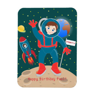 Astronautenkind auf der Mond-Geburtstagsparty Magnet