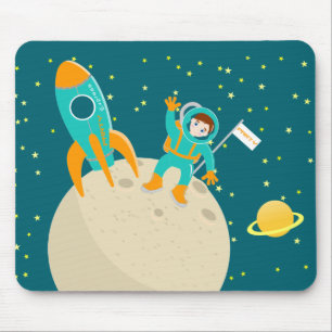 Astronautenkind auf der Mond-Geburtstagsparty Mousepad