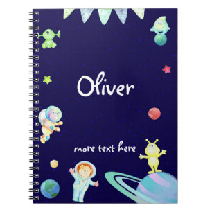 Astronautenkinder personalisiertes Notebook Notizblock