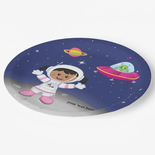 Astronautenkollege Pappteller (Schrägansicht)