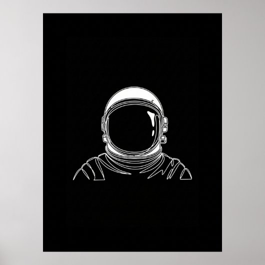 Astronautenkunst in einer Linie Poster (Vorne)