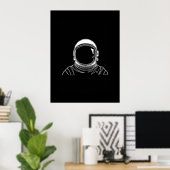 Astronautenkunst in einer Linie Poster (Heimbüro)