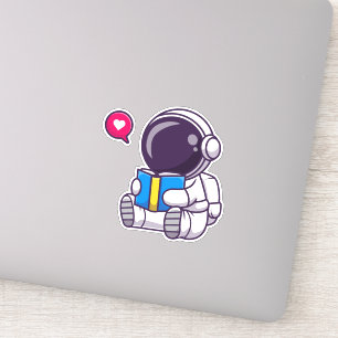 Astronautenlesbuch niedliche Kinder Aufkleber
