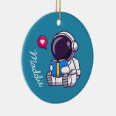 Astronautenlesbuch niedliche Kinder Keramik Ornament (Rechts)
