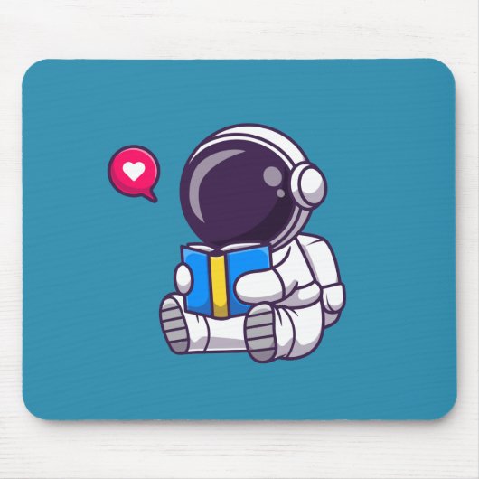 Astronautenlesbuch niedliche Kinder Mousepad (Vorne)