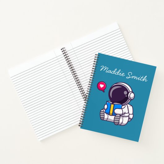 Astronautenlesbuch niedliche Kinder Notizblock (Innenseite)