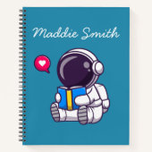Astronautenlesbuch niedliche Kinder Notizblock (Vorderseite)