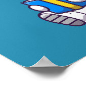 Astronautenlesbuch niedliche Kinder Poster (Ecke)