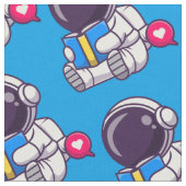 Astronautenlesbuch niedliche Kinder Stoff (Nahaufnahme)