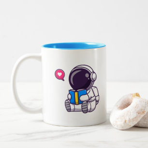 Astronautenlesbuch niedliche Kinder Zweifarbige Tasse