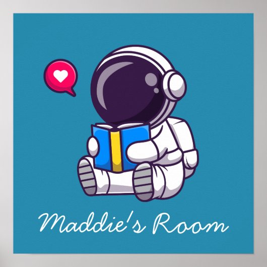 Astronautenlesebuch niedlichen Kinderzimmer Poster (Vorne)