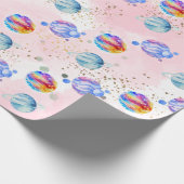 Astronautenmädchen Outer Space Geburtstag Geschenkpapier (Ecke)