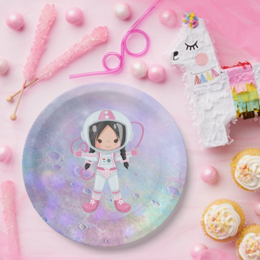 Astronautenmädchen Outer Space Pappteller (Party)