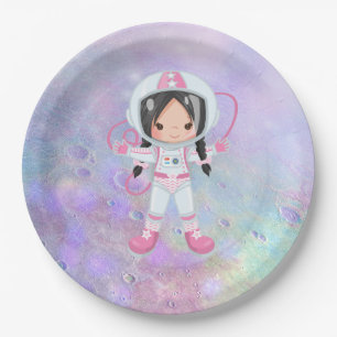 Astronautenmädchen Outer Space Pappteller