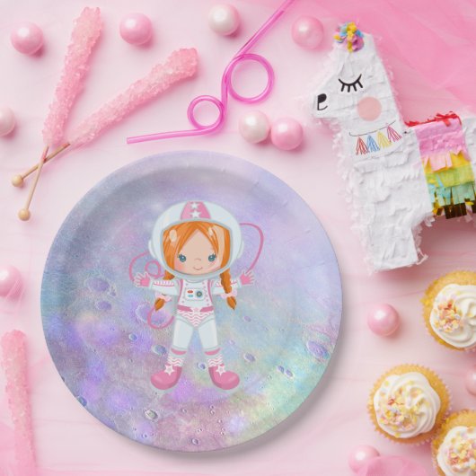 Astronautenmädchen Outer Space Pappteller (Party)