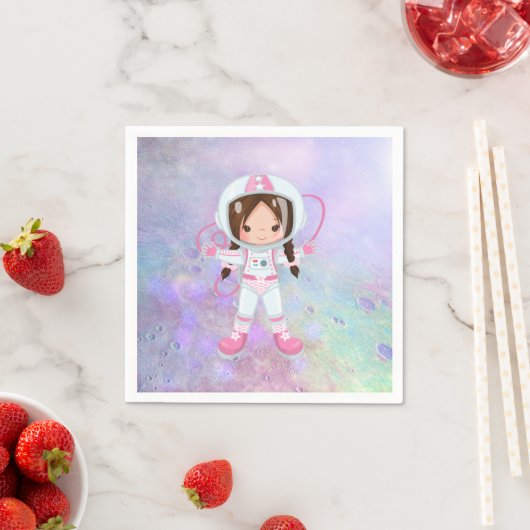 Astronautenmädchen Outer Space Serviette (Beispiel)