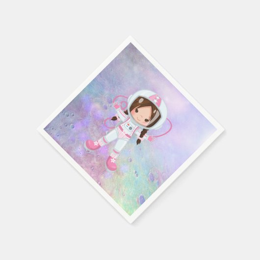 Astronautenmädchen Outer Space Serviette (Ecke)