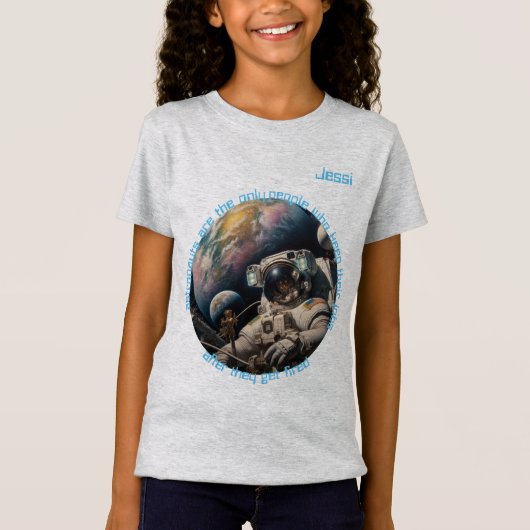 Astronautenmädchen T-Shirt (Vorderseite)