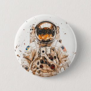 Astronautenmalerei Button