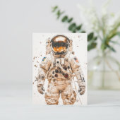 Astronautenmalerei Postkarte (Stehend Vorderseite)