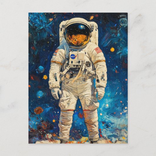 Astronautenmalerei Postkarte (Vorderseite)