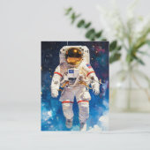 Astronautenmalerei Postkarte (Stehend Vorderseite)