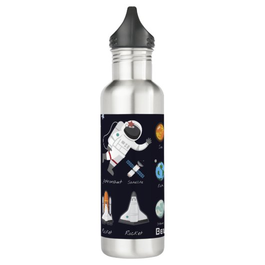Astronautenmonogramm-Sonnensystem Cool Kids Modern Edelstahlflasche (Links)