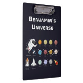 Astronautenmonogramm Weltraumkids Farbige Coole Klemmbrett (Rechts)