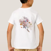 Astronautenmoon Monogram Rocket Text Solar System T-Shirt (Rückseite)