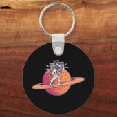 Astronautenmusik mit Boombox Schlüsselanhänger (Vorderseite)