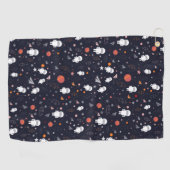 Astronautenmuster Golfhandtuch (Horizontal)