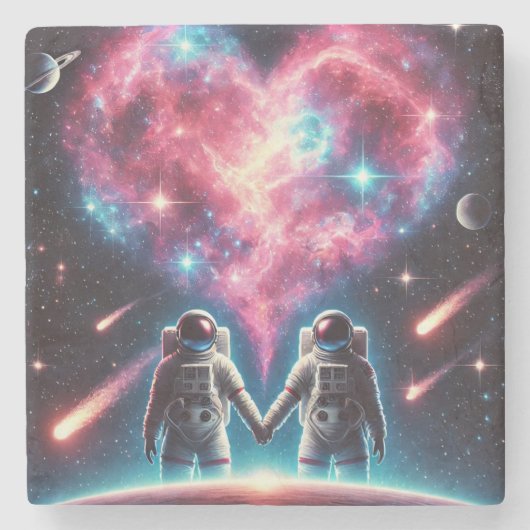 Astronautennebel Liebe Untersetzer (Vorderseite)