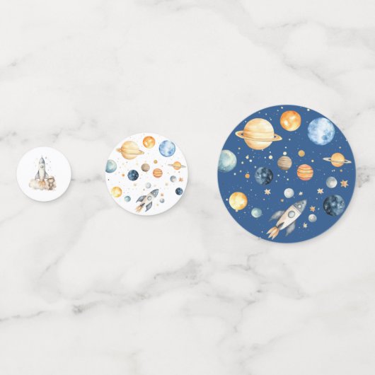 Astronautenpartei Konfetti (Rückseiten)