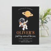 Astronautenparty Einladung (Stehend Vorderseite)