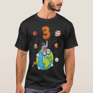 Astronautenplanets Weltraum Drei 3 Jahre alt 3. Ge T-Shirt