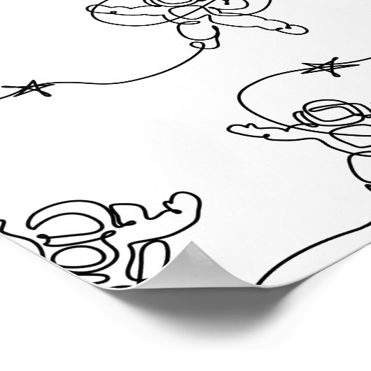 Astronautenposter Poster (Ecke)