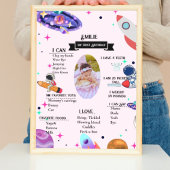 Astronautenraketenplanet und Weltraum-Meilenstein Poster